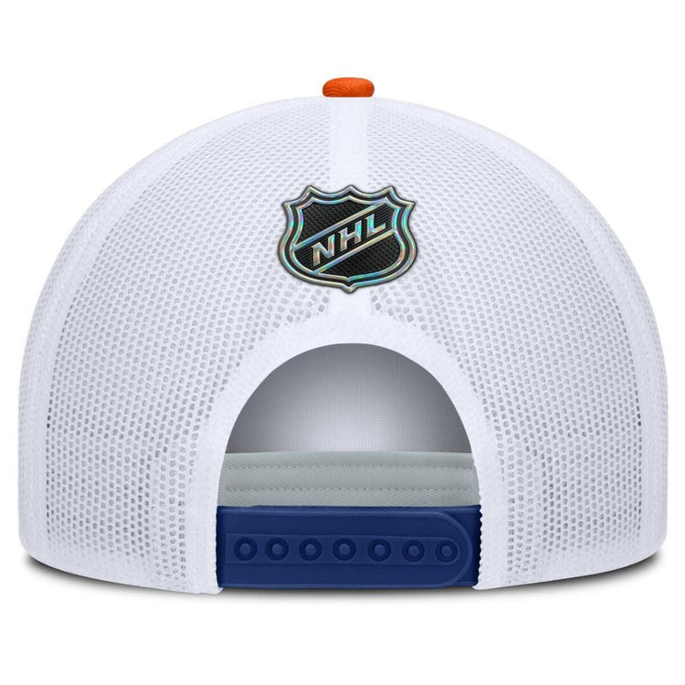 Fanatics Men's NHL Edmonton Oilers 2025 Authentic Pro Rink A-Frame Rope Hat Blue white