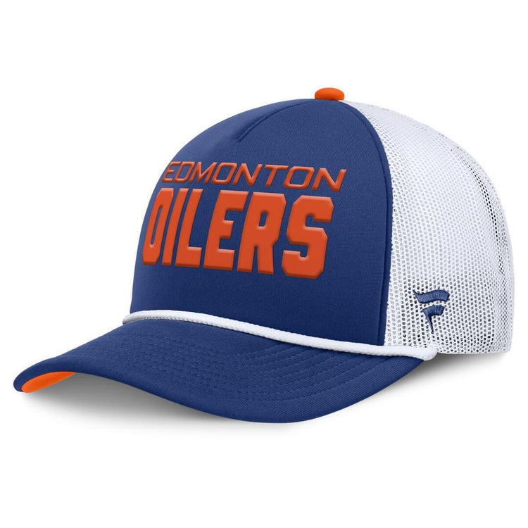 Fanatics Men's NHL Edmonton Oilers 2025 Authentic Pro Rink A-Frame Rope Hat Blue white