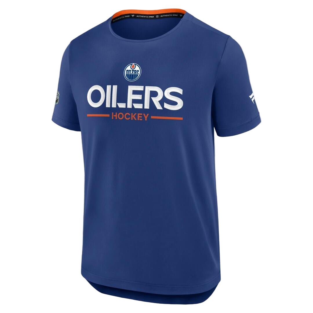 Fanatics Men's NHL Edmonton Oilers 2025 Authentic Pro Rink Tech T-Shirt blue