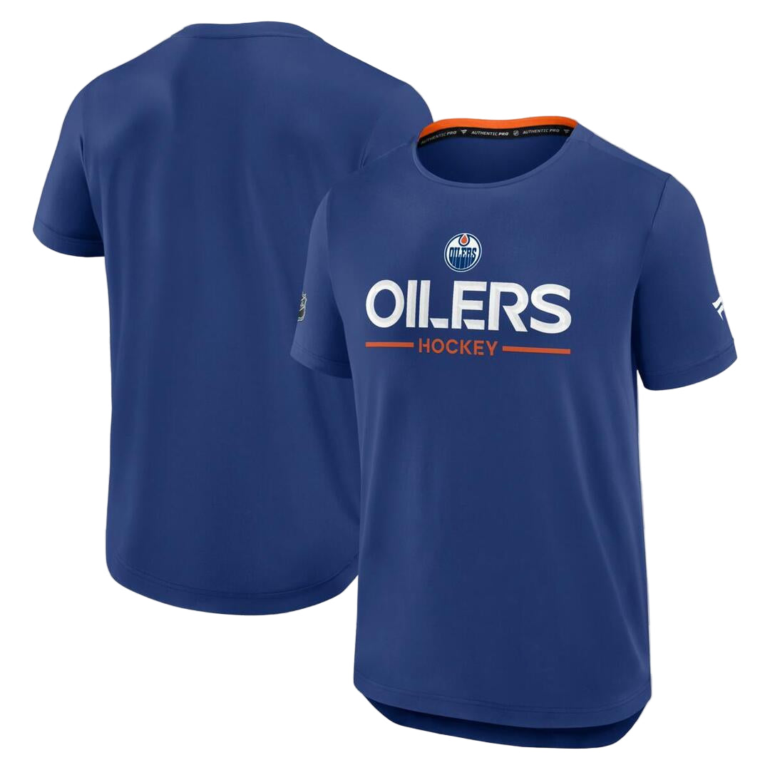 Fanatics Men's NHL Edmonton Oilers 2025 Authentic Pro Rink Tech T-Shirt blue
