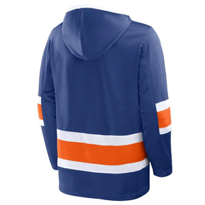 Fanatics Men's NHL Edmonton Oilers 2025 Fleece Lace-Up Hoodie blue