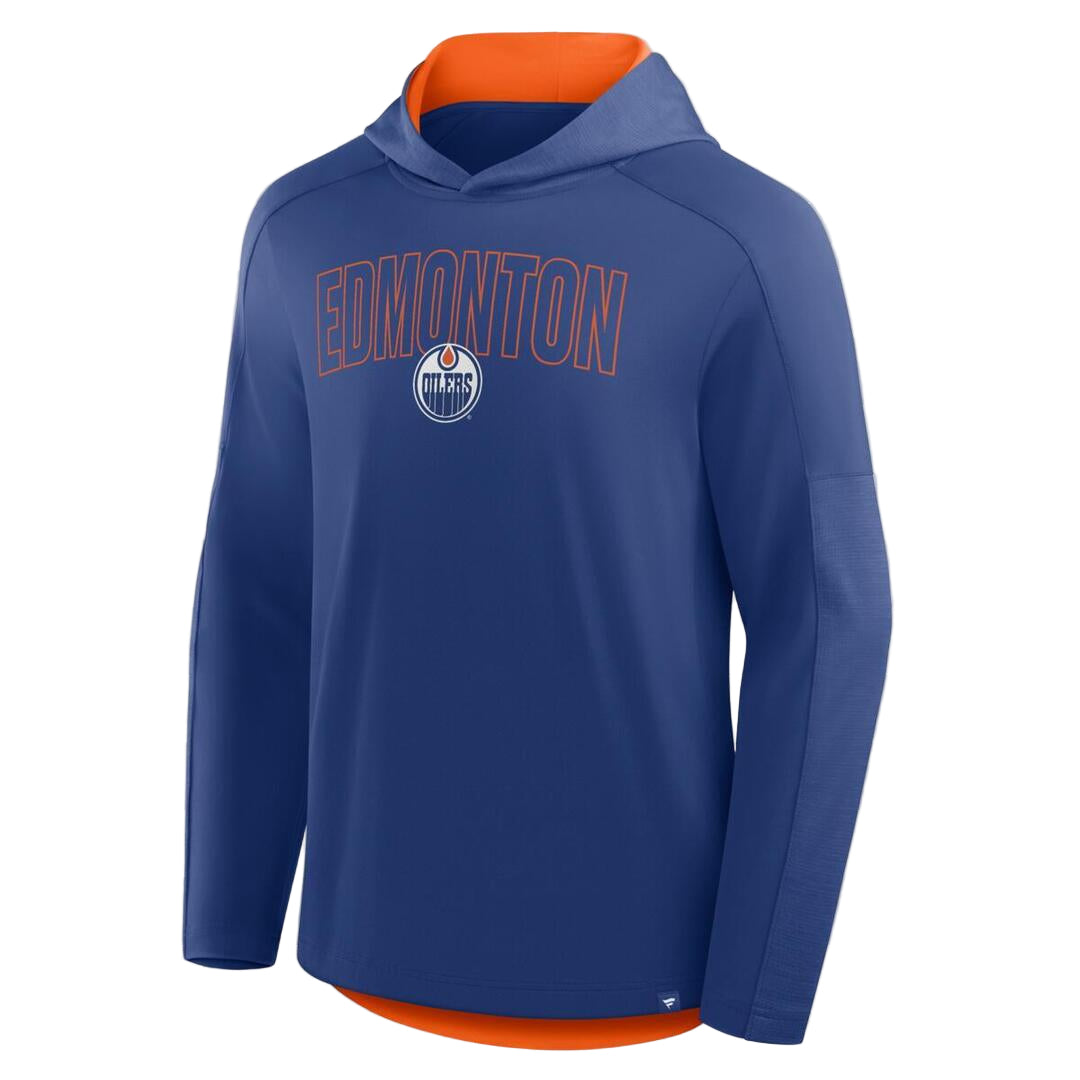 Fanatics Men's NHL Edmonton Oilers 2025 Penalty Shot Lightweight Poly Hoodie blue