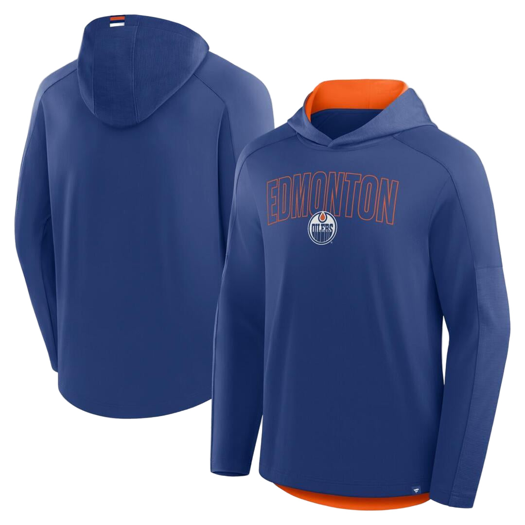 Fanatics Men's NHL Edmonton Oilers 2025 Penalty Shot Lightweight Poly Hoodie blue