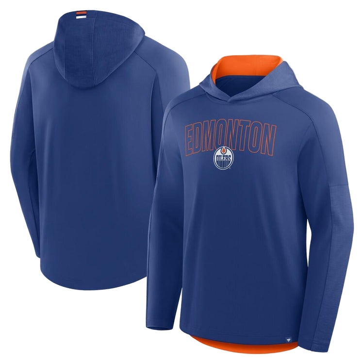 Fanatics Men's NHL Edmonton Oilers 2025 Penalty Shot Lightweight Poly Hoodie blue