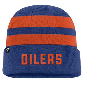 Fanatics Men's NHL Edmonton Oilers 2025 Swipe Cuffed Knit Toque Blue/Orange