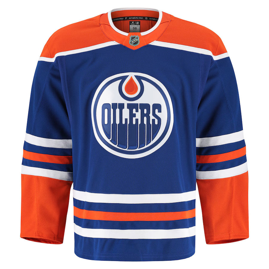 Fanatics Men's NHL Edmonton Oilers Authentic Pro Home Jersey royal blue orange