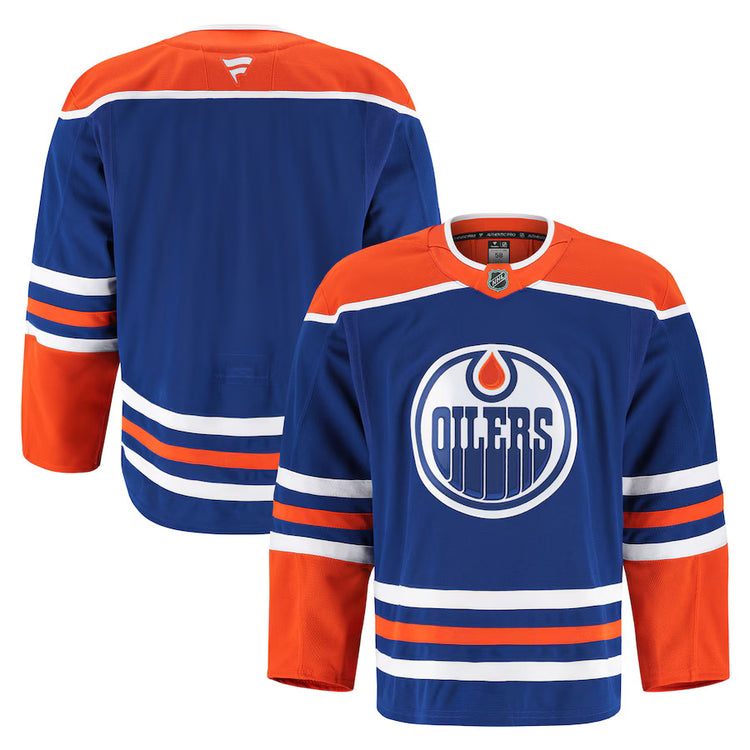 Fanatics Men's NHL Edmonton Oilers Authentic Pro Home Jersey royal blue orange