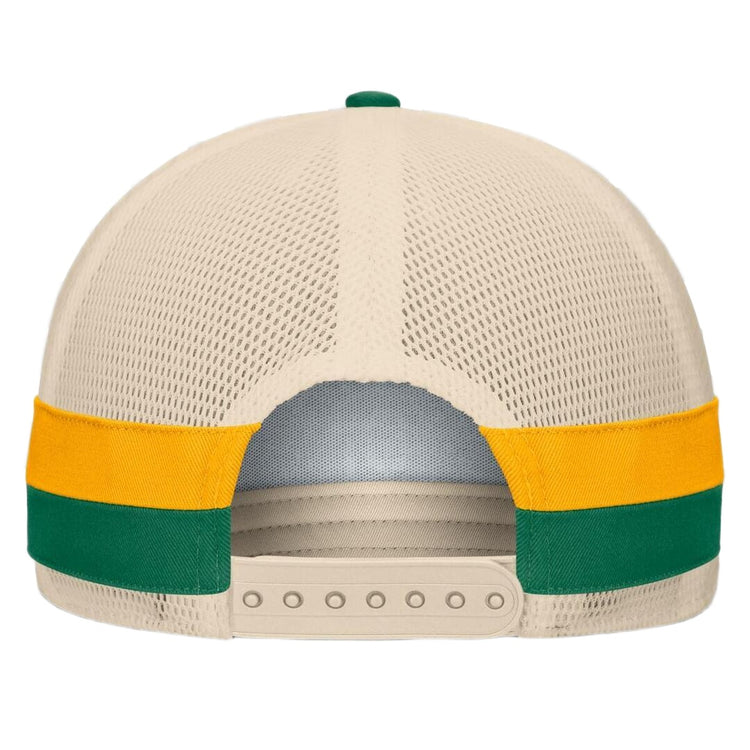 Fanatics Men's NHL Minnesota North Stars 2025 Prestige 5 Panel A-Frame Hat Green/Cream