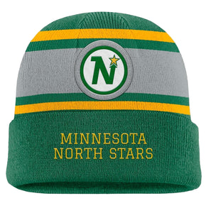 Fanatics Men's NHL Minnesota North Stars 2025 Varsity Cuffed Knit Toque Green grey