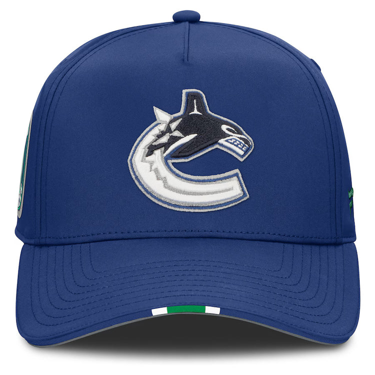 Fanatics Men's NHL Vancouver Canucks 2025 Adjustable Draft Hat blue