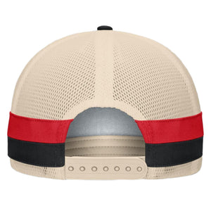 Fanatics Men's NHL Vancouver Canucks 2025 Prestige 5 Panel A-Frame Hat Black/Cream