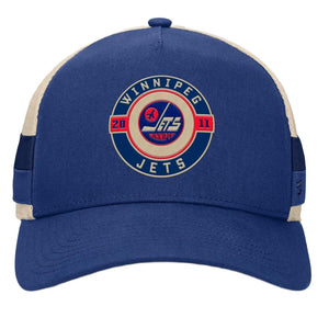 Fanatics Men's NHL Winnipeg Jets 2025 Prestige 5 Panel A-Frame Hat Blue/Cream