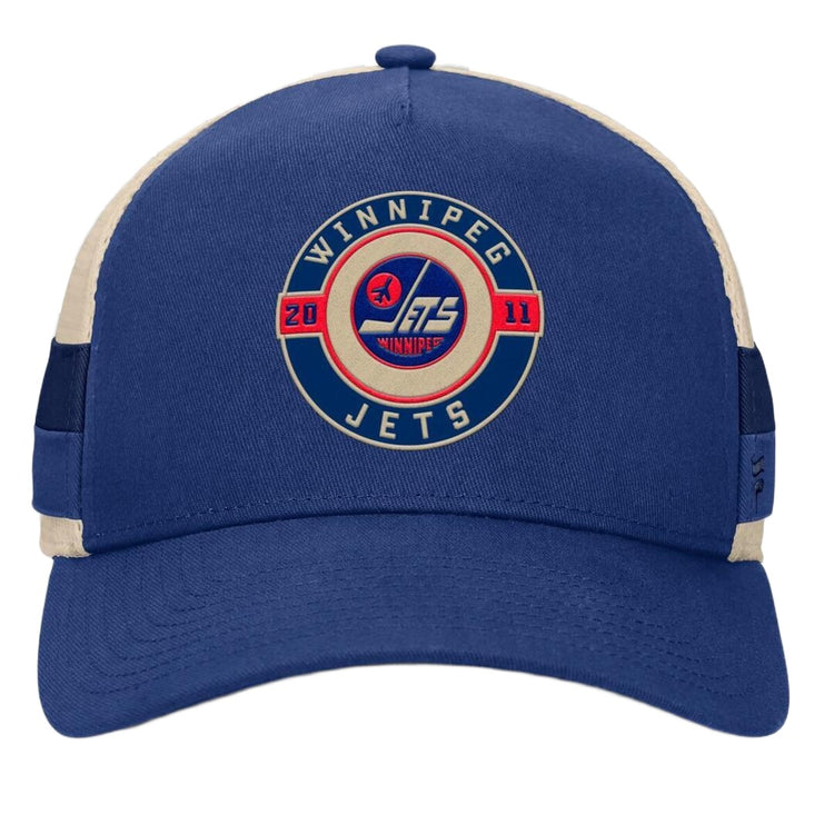 Fanatics Men's NHL Winnipeg Jets 2025 Prestige 5 Panel A-Frame Hat Blue/Cream