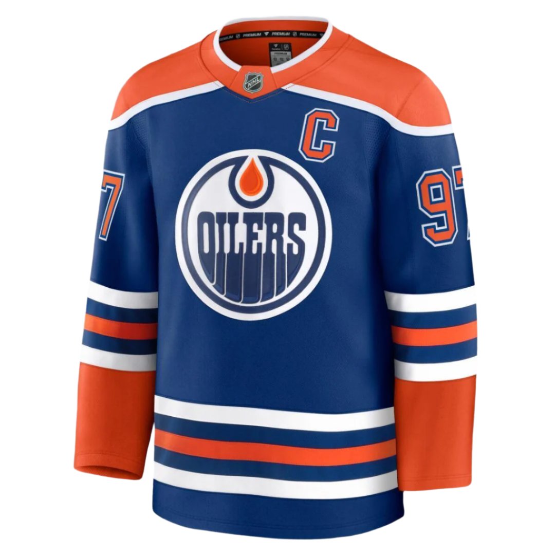 Fanatics NHL Edmonton Oilers Connor McDavid Premium Home Jersey Blue 1