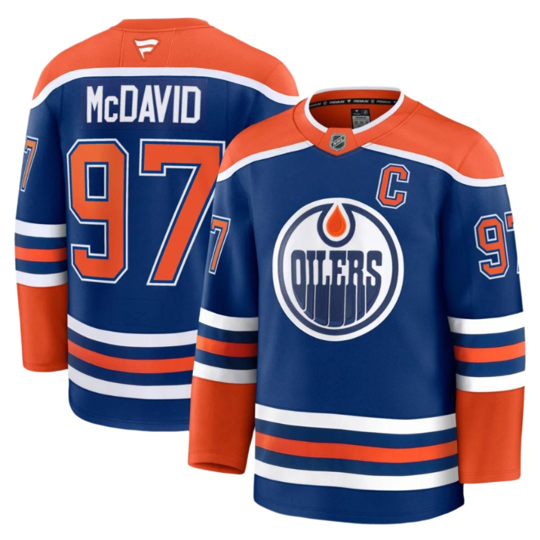 Fanatics NHL Edmonton Oilers Connor McDavid Premium Home Jersey Blue 2