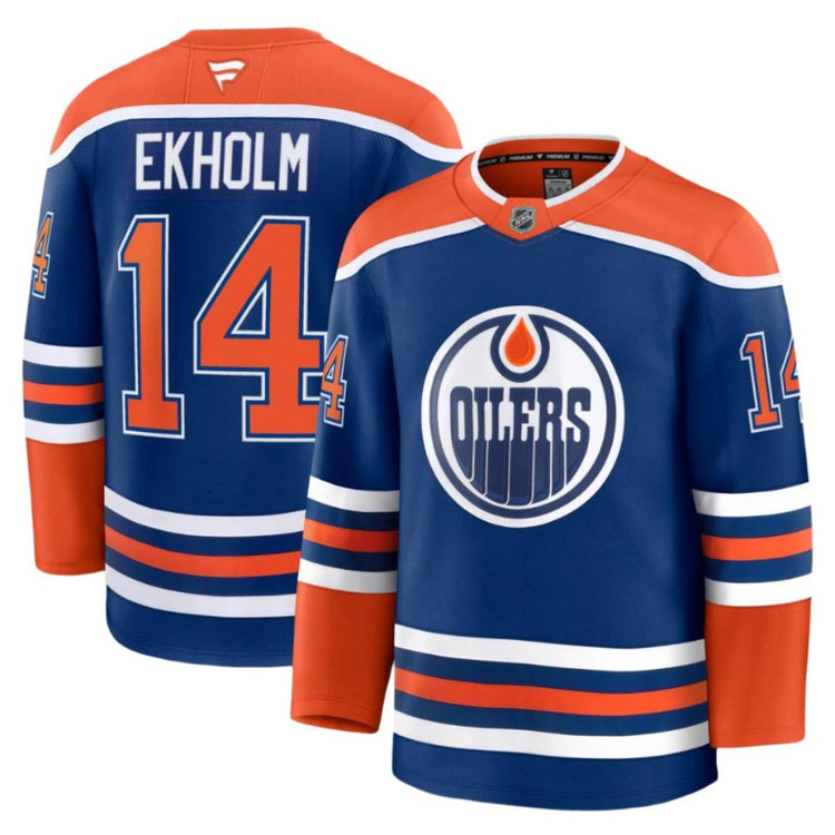 Fanatics NHL Edmonton Oilers Mattias Ekholm Premium Home Jersey Blue 2
