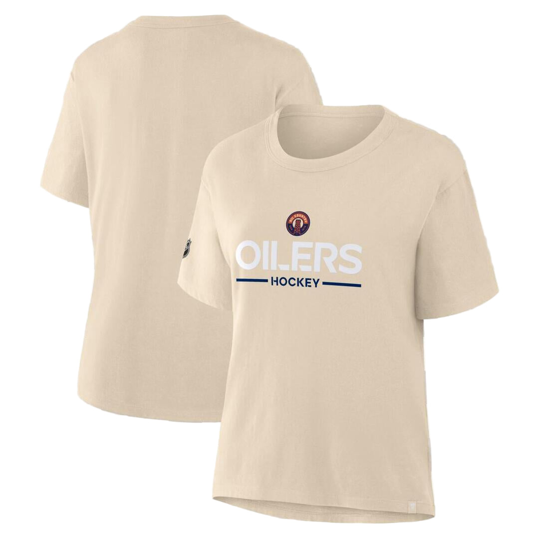 Fanatics Women's NHL Edmonton Oilers 2025 Alternate T-Shirt cream beige tan