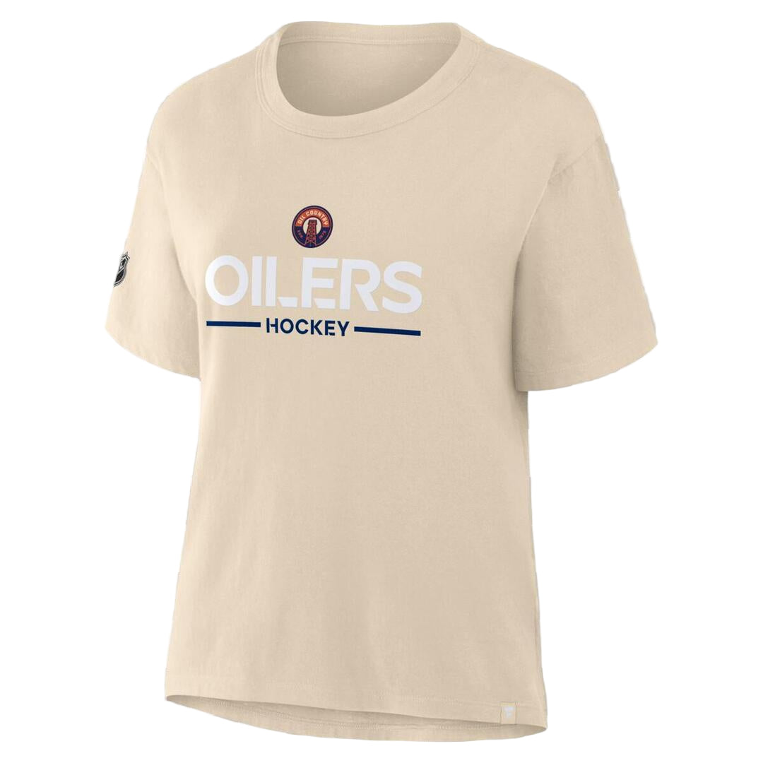 Fanatics Women's NHL Edmonton Oilers 2025 Alternate T-Shirt cream beige tan