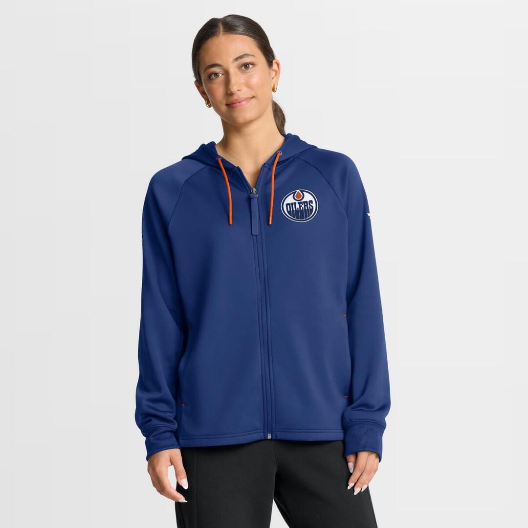 Fanatics Women's NHL Edmonton Oilers 2025 Authentic Pro Rink Full-Zip Hoodie royal blue