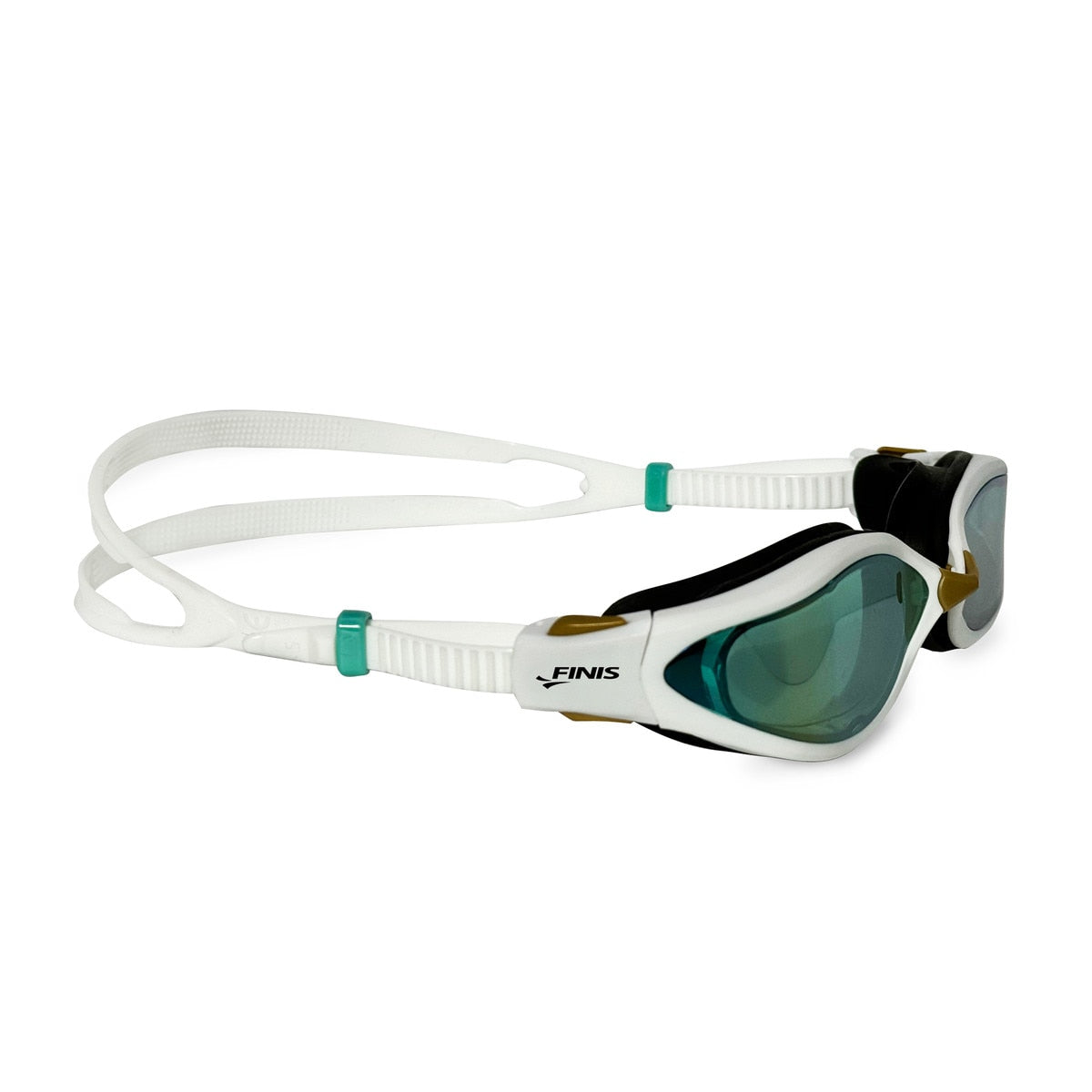 Finis Alliance Swim Goggle White Aqua Mirror Lens