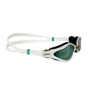 Finis Alliance Swim Goggle White Aqua Mirror Lens