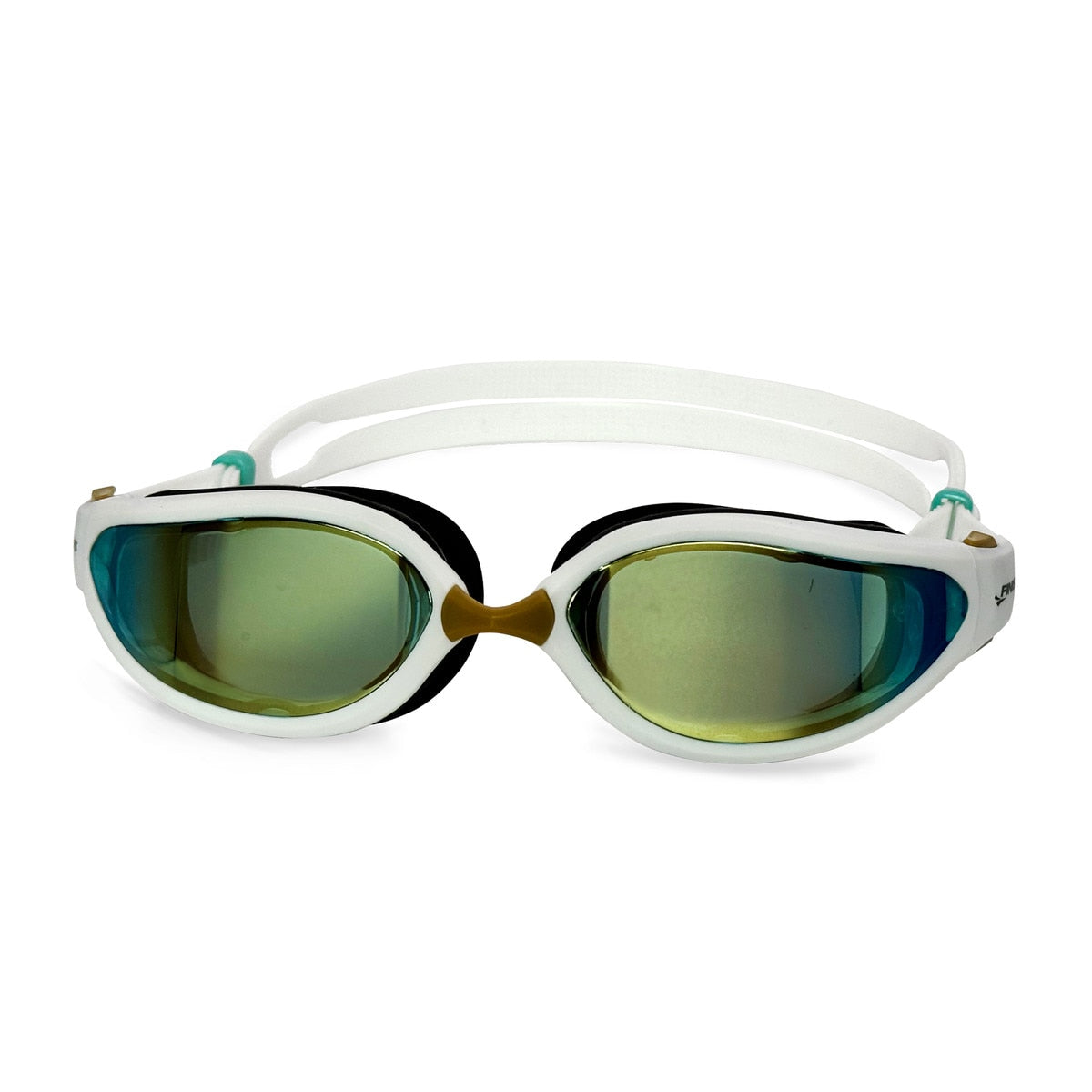 Finis Alliance Swim Goggle White Aqua Mirror Lens