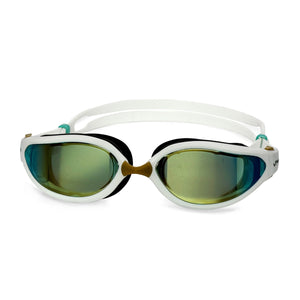 Finis Alliance Swim Goggle White Aqua Mirror Lens