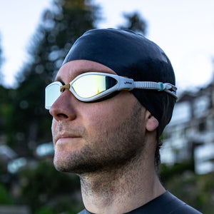 Finis Alliance Swim Goggle White Aqua Mirror Lens