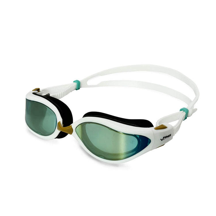 Finis Alliance Swim Goggle White Aqua Mirror Lens
