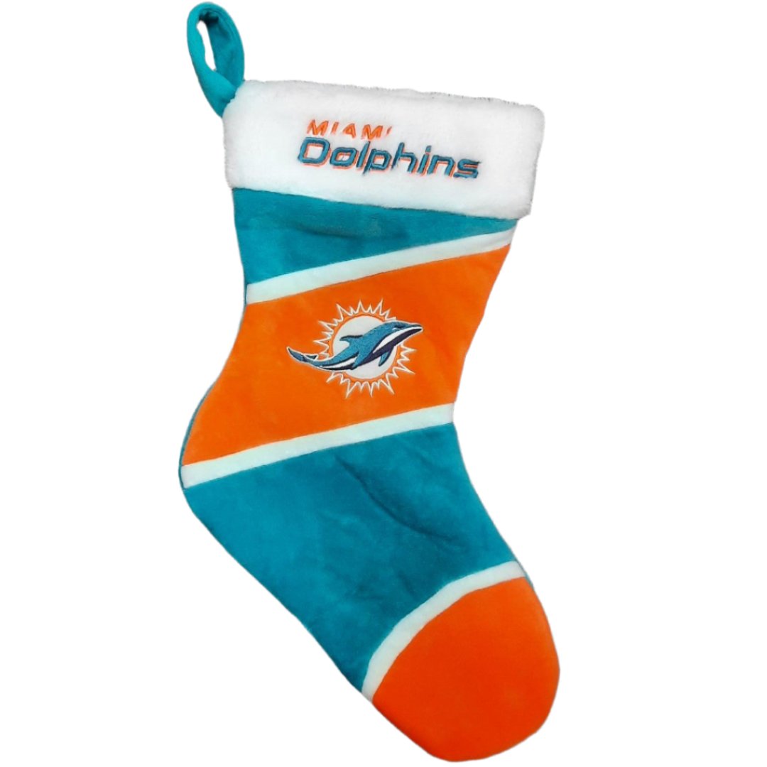 FOCO NFL Miami Dolphins Christmas Stocking Teal blue Orange
