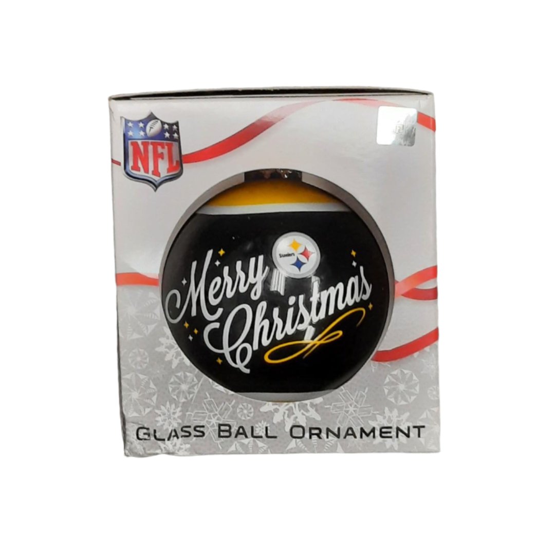 FOCO NFL Pittsburgh Steelers Glass Ball Ornament Black 1