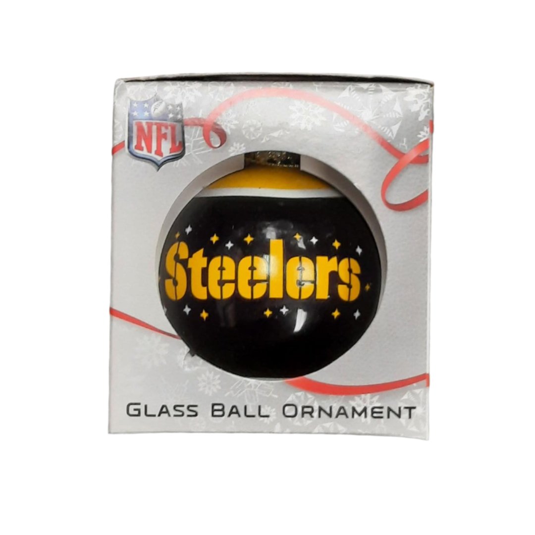 FOCO NFL Pittsburgh Steelers Glass Ball Ornament Black 