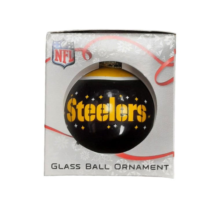 FOCO NFL Pittsburgh Steelers Glass Ball Ornament Black 