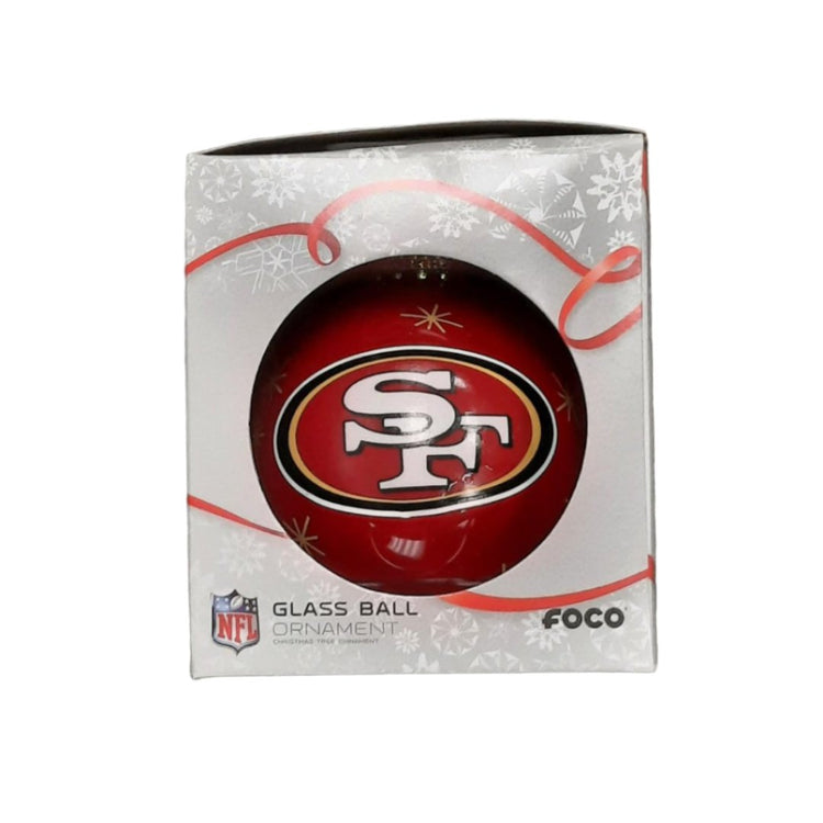 FOCO NFL San Francisco 49ers Glass Ball Ornament Red