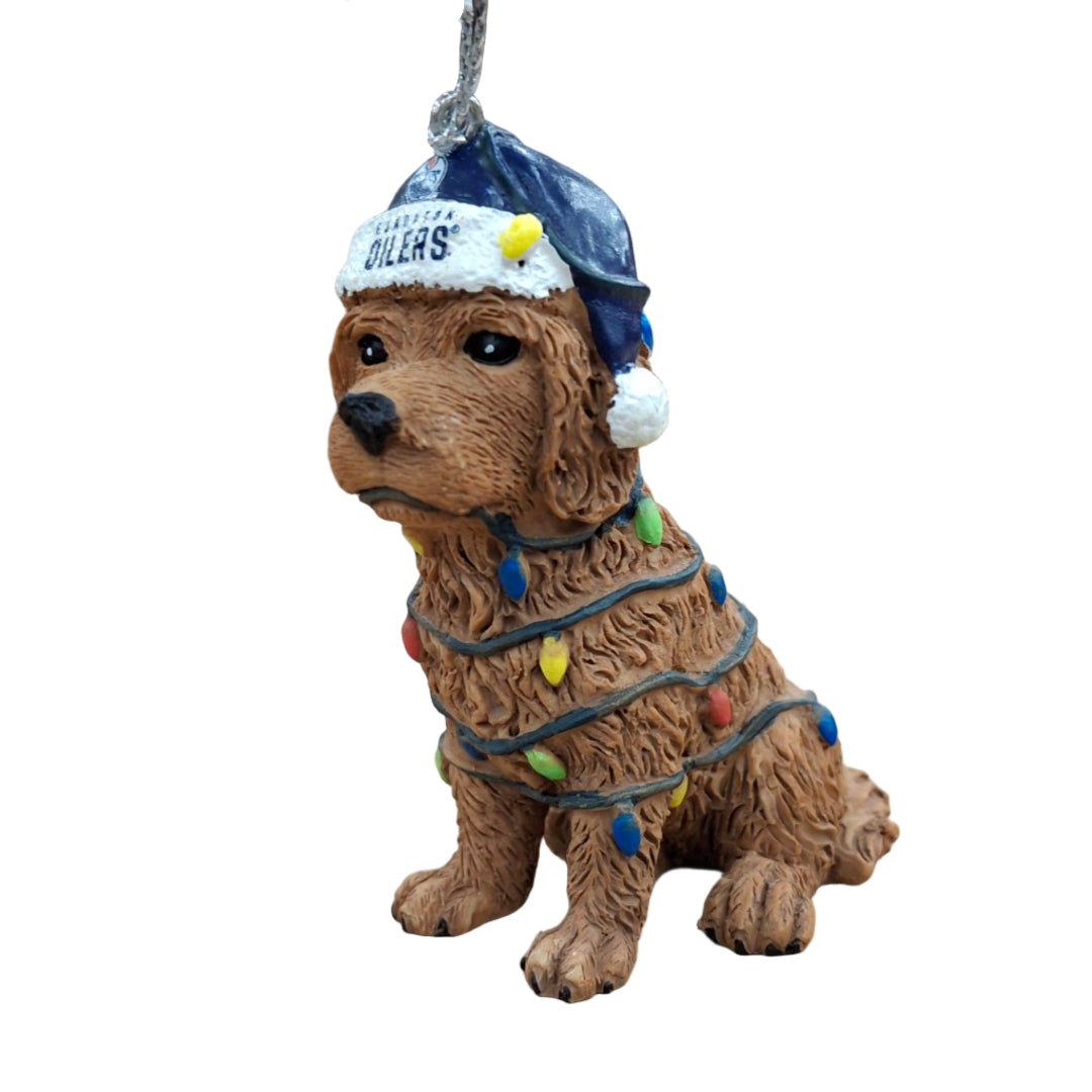 FOCO NHL Edmonton Oilers Dog with Lights Ornament