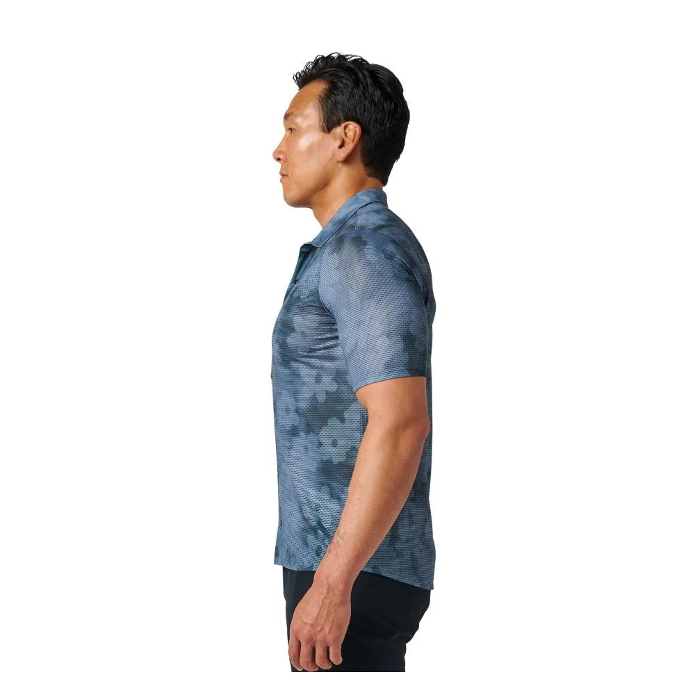Pearl Izumi Men's Canyon Tech Snap Shirt blue floral tie-dye 