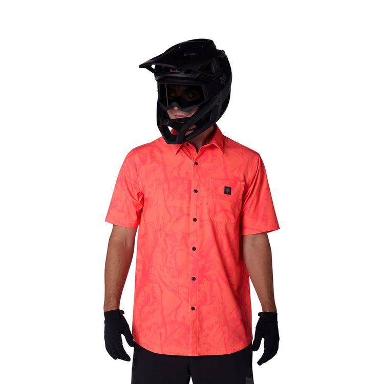 FOX Men's Ranger Short Sleeve Woven Bike Jersey peach