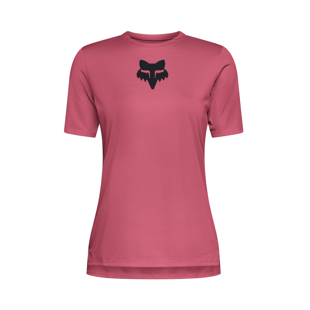 FOX Women's Ranger FOX Head Short Sleeve Bike Jersey berry