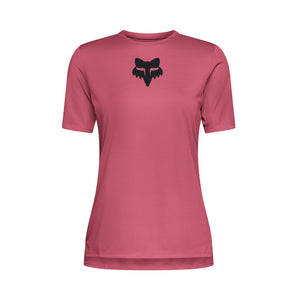 FOX Women's Ranger FOX Head Short Sleeve Bike Jersey berry