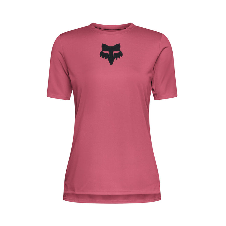 FOX Women's Ranger FOX Head Short Sleeve Bike Jersey berry