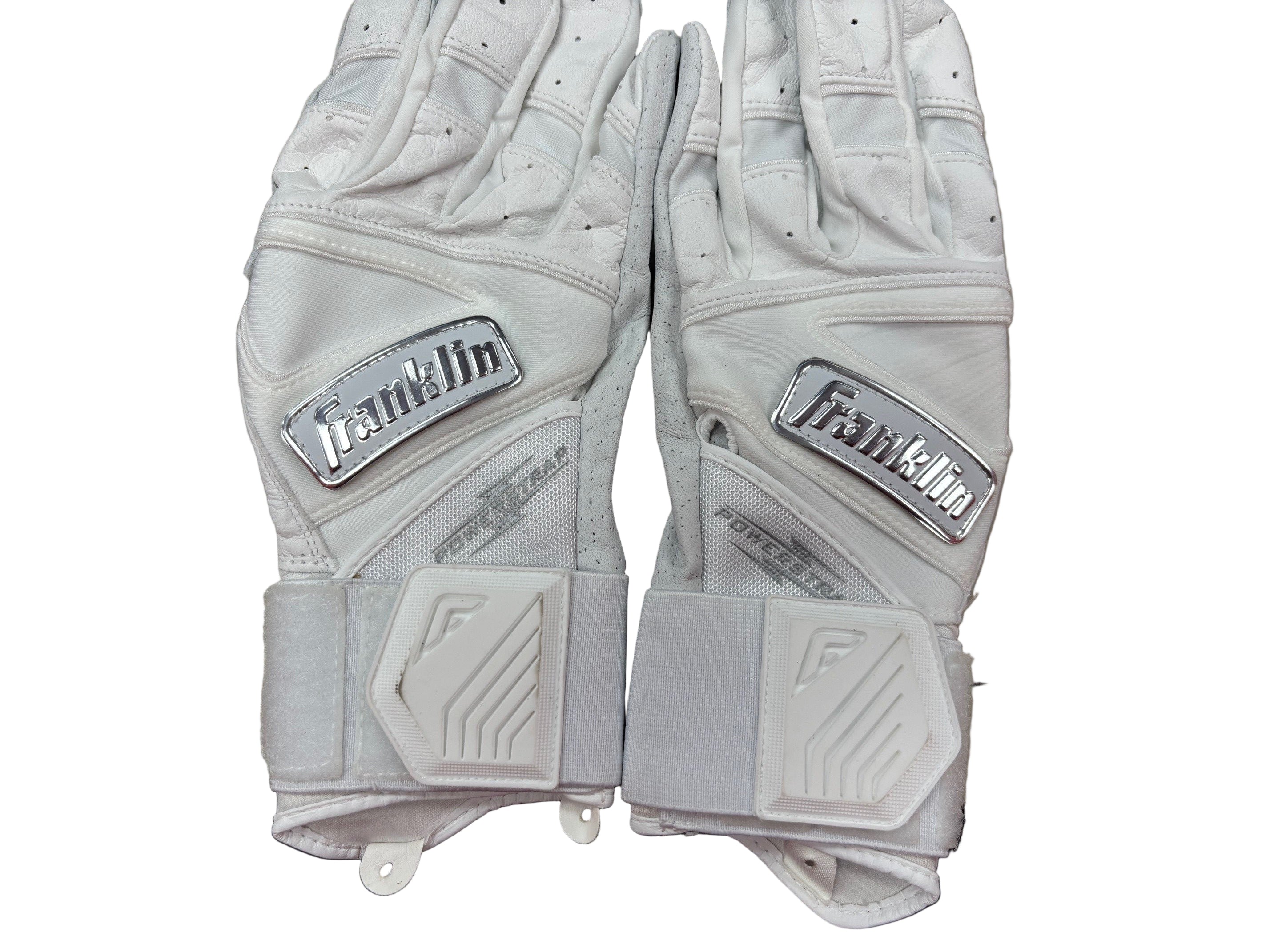 Franklin Women's Powerstrap Infinite Batting Gloves White Chrome