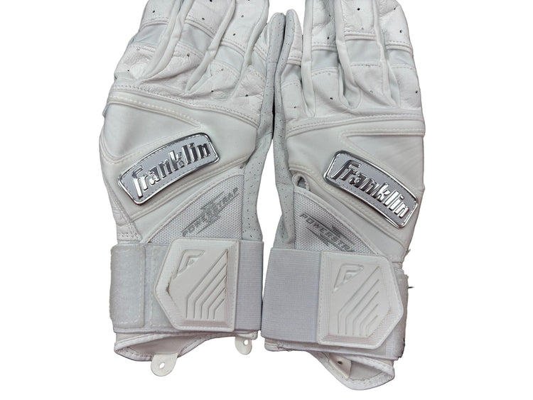 Franklin Women's Powerstrap Infinite Batting Gloves White Chrome