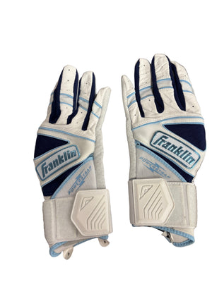 Franklin Women's Powerstrap Infinite Batting Gloves-White Navy