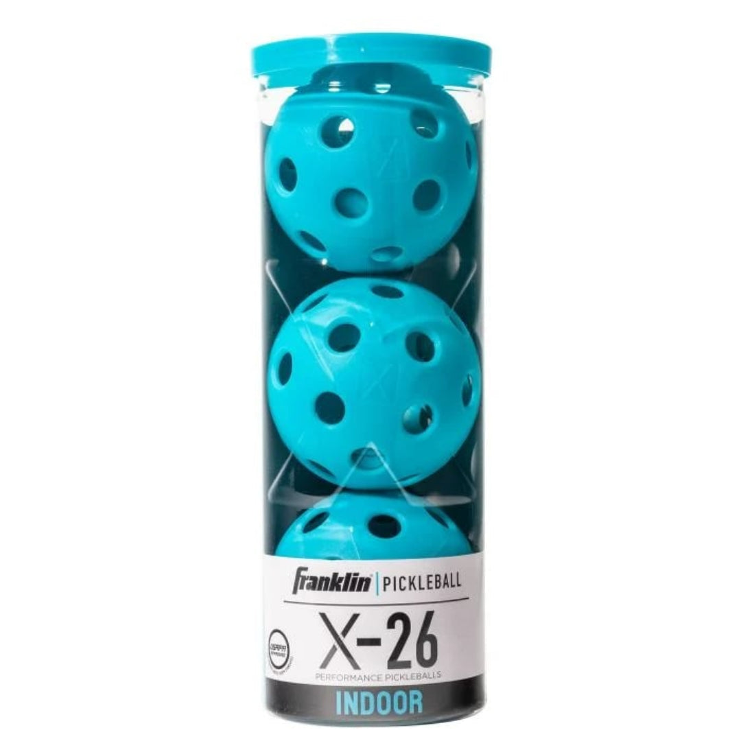 Franklin X-26 Indoor 3 Pack Tube Pickleballs Blue