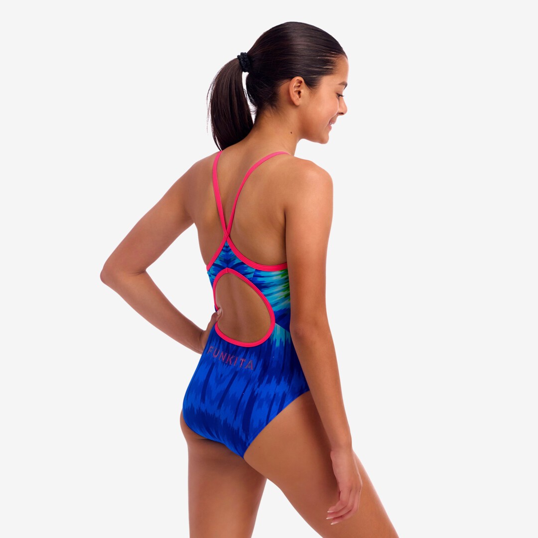 Funkita Girl's Diamond Back One Piece Swimsuit blue/yellow/pink