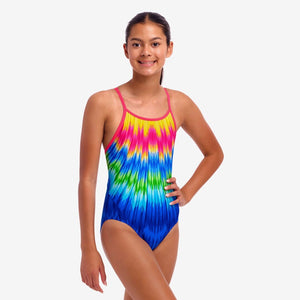 Funkita Girl's Diamond Back One Piece Swimsuit blue/yellow/pink