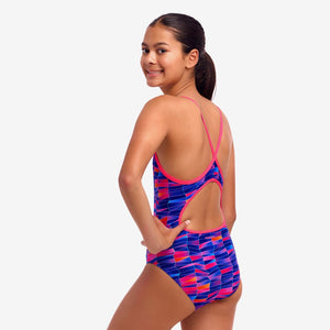 Funkita Girl's Diamond Back One Piece Swimsuit blue/pink