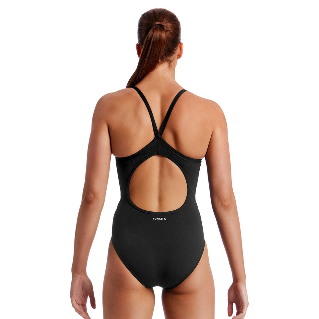 Funkita Women's Solid Diamond Secure One Piece Swimsuit black