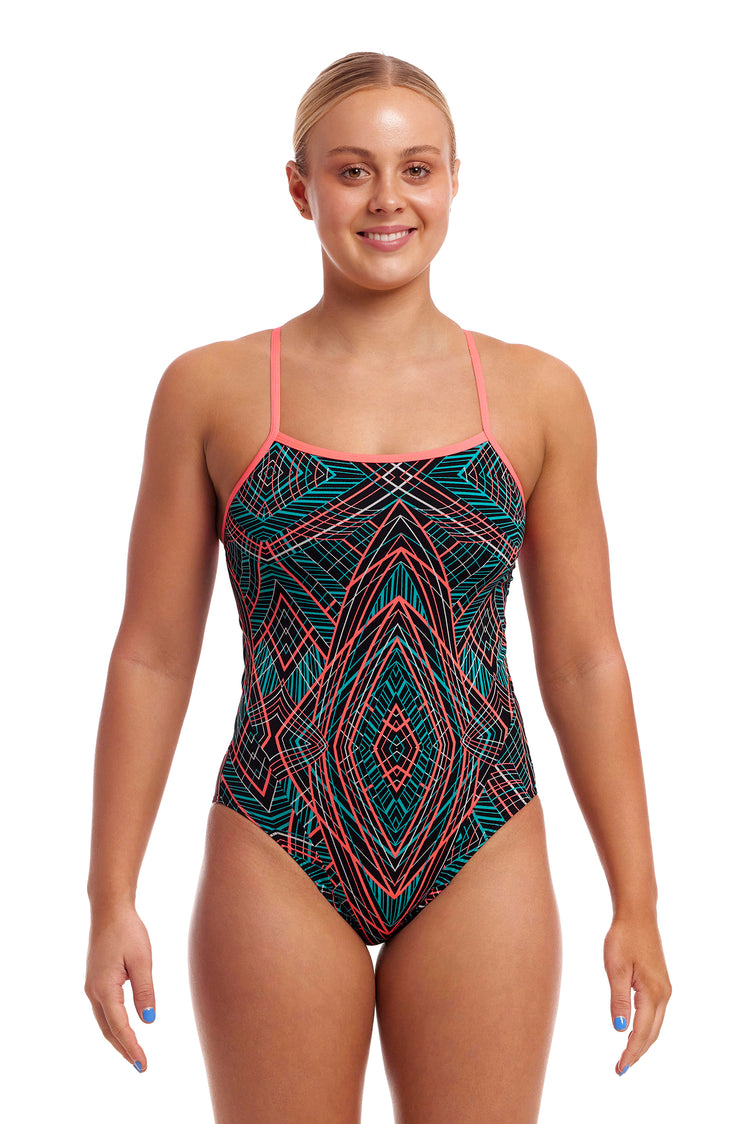 Funkita Women's Swim Secure One Piece Swimsuit Spiro Mint