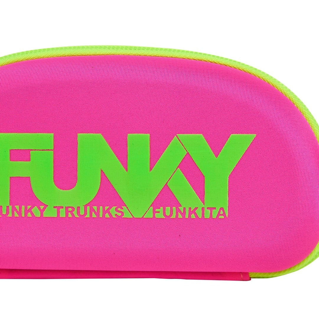Funky Closed Swim Goggle Case pink green